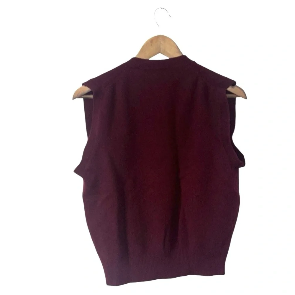 Jos. A. Bank Sportswear Maroon 100% Lambswool Sweater Vest Buttons Soft Large